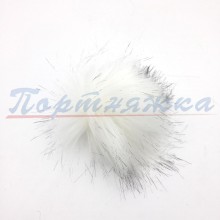 Помпон d.5см, иск.мех, цв.бело/серый (1шт) Турция