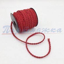 Шнур TRK-323 (иск.замша, плетение) 5мм цв.09 Красный (1м) Турция