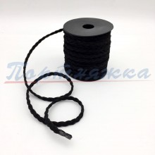 Шнур TRK-323 (иск.замша, плетение) 5мм цв.01 черный (1м) Турция