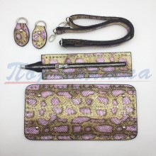 Набор для изготовления сумки TRK/HA-52, цвет розово-золотой змея, Турция