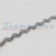 Тесьма TRK-761 "Зиг-заг 5мм" серебро (1 метр) Турция