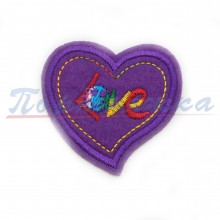 Термонаклейка TRK 815 "Сердце LOVE фиолет." 5х4см, в ассортим. 1 шт. Китай