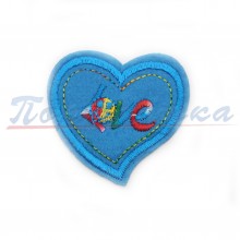 Термонаклейка TRK 815 "Сердце LOVE синий" 5х4см, в ассортим. 1 шт. Китай