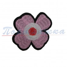   Термонаклейка TRK 677 Цветок 4 лепестка, розовый. 1 шт. Турция  