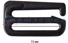 Крючок для бюстгальтера металл 15 мм, цв.170 черный, 1 шт.