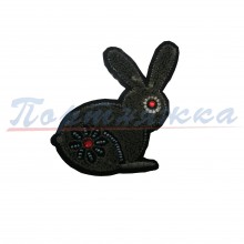  Аппликация KNR 536 "Кролик" серый пушистый 1 шт. Китай