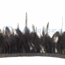 Тесьма TRK-847 из перьев/пух ш.13-15см цв.Омбре/черный (1 метр) Турция