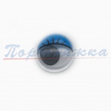 Глаз круглый TRK-12мм с ресничками и бег.зрачок (1шт) Турция, голубой