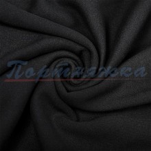 Ткань футер 3х нитка начес, черный, 320г/м² 80% х/б 20% пэ, шир.185см, Турция, 1 м