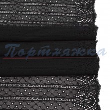 Ткань эластичная бельевая 45 см, цв. черный, 1м